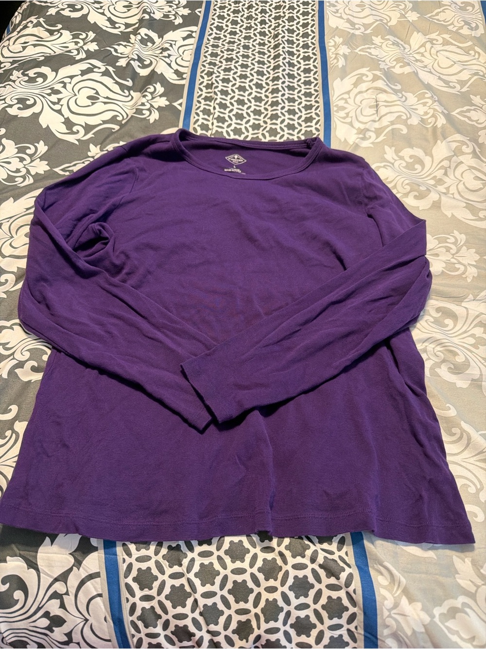Women’s Long Sleeve Crewneck Top - Purple